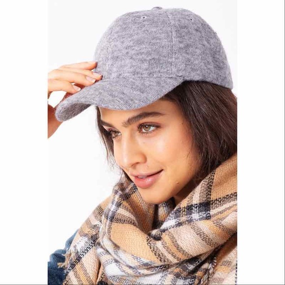 Wool Like Baseball Hat - GREY - Picture 2 of 3